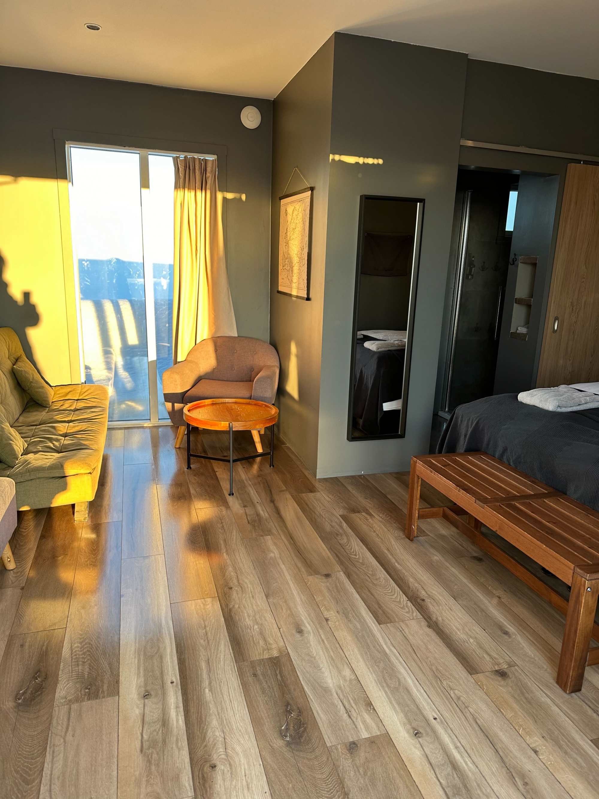 Glacier View – Double Room with two extra Beds – Private Bathroom @ Hótel Hrífunes
