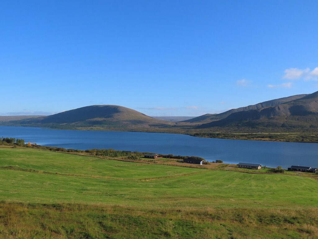 The Skorradalur valley near Andakíll in West Iceland, close to the Hreppslaug heritage pool