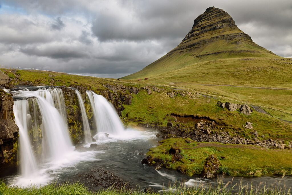 Kirkjufell, the free-standing cone-shaped mountain near Grundarfjörður on the Snæfellsnes peninsula, Iceland